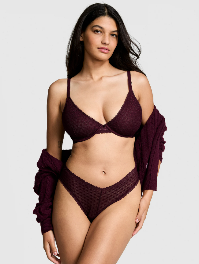 DUMMY - Panti Victoria Secret brasilera con frente en V Wink rojo vino XS